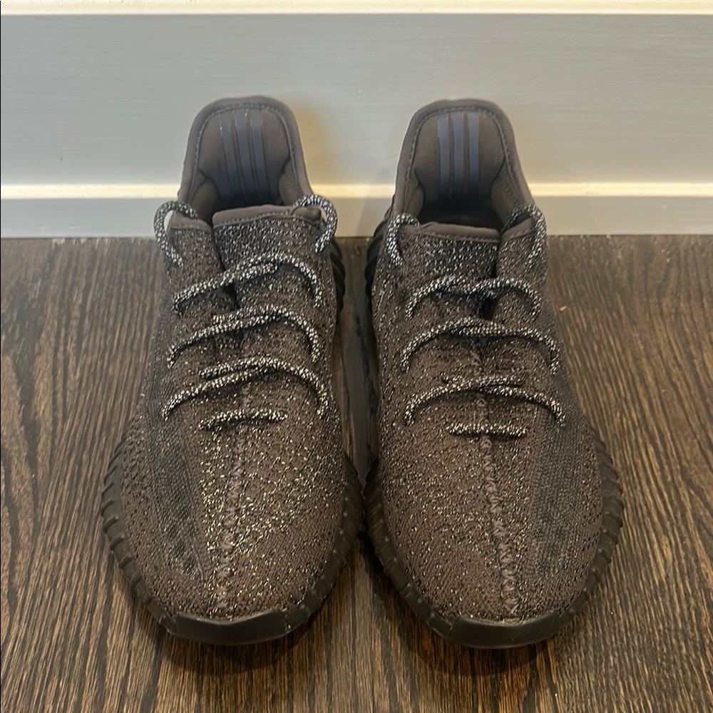 Adidas Black and Gray Sneakers with Knit Texture